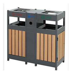 Cubo de basura para exteriores con material de madera HW-307