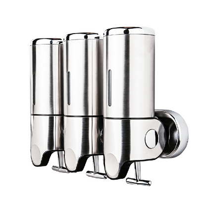 Dispensador de jabón líquido de acero inoxidable con tres cabezales (SD-303A)