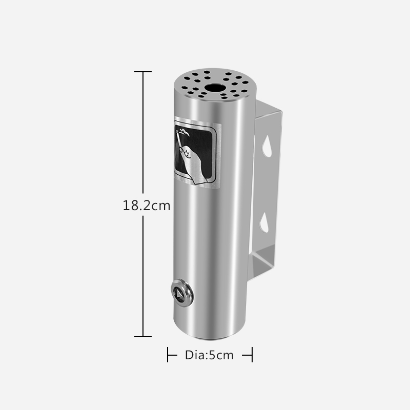Cenicero de pared de acero inoxidable para uso en exteriores